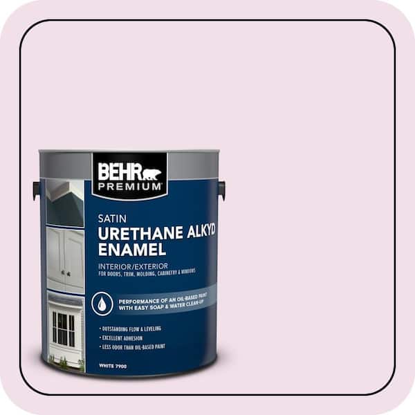 BEHR PREMIUM 1 gal. #M120-1 Pink Proposal Urethane Alkyd Satin Enamel Interior/Exterior Paint (2)