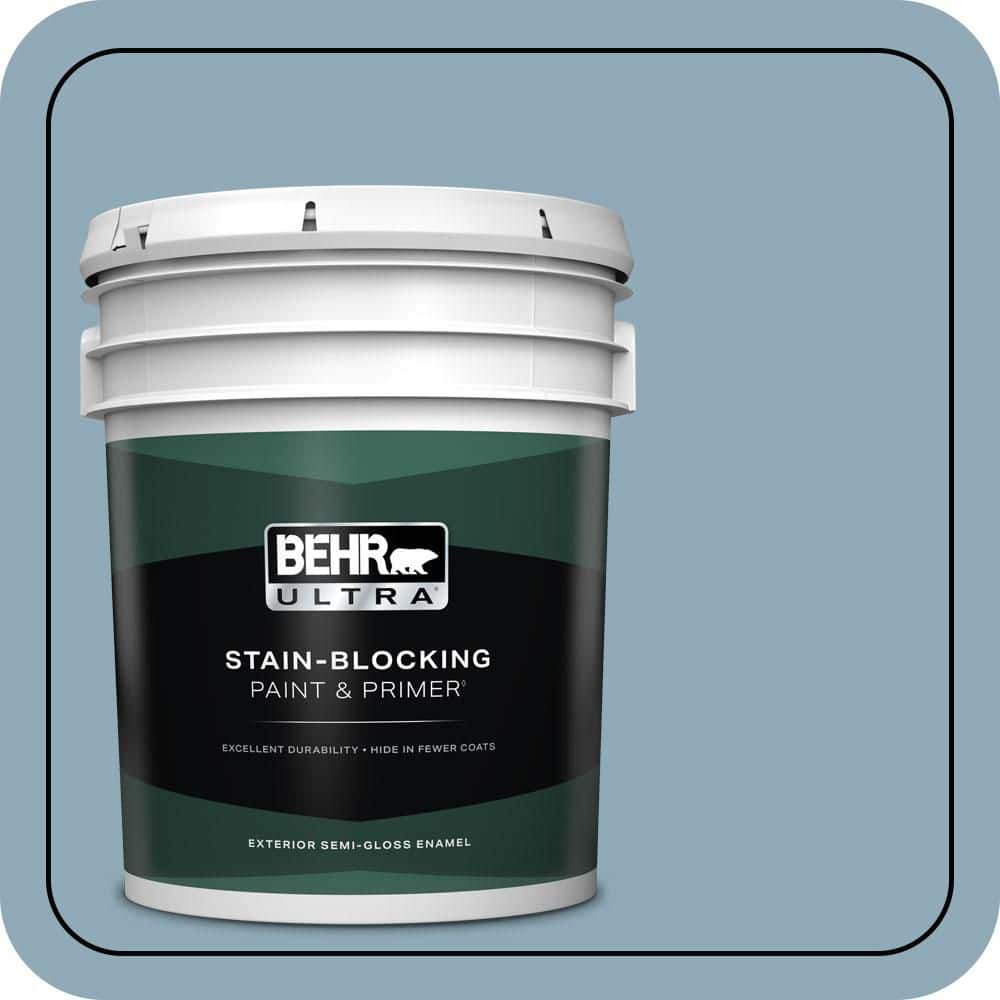 BEHR ULTRA 5 gal. #PPU14-09 Windsurf Semi-Gloss Enamel Exterior Paint & Primer