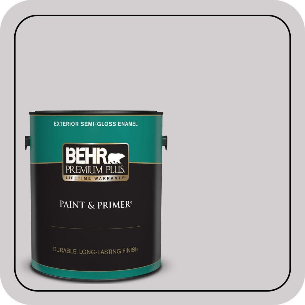 BEHR PREMIUM PLUS 1 gal. #N570-1 Opera Semi-Gloss Enamel Exterior Paint & Primer