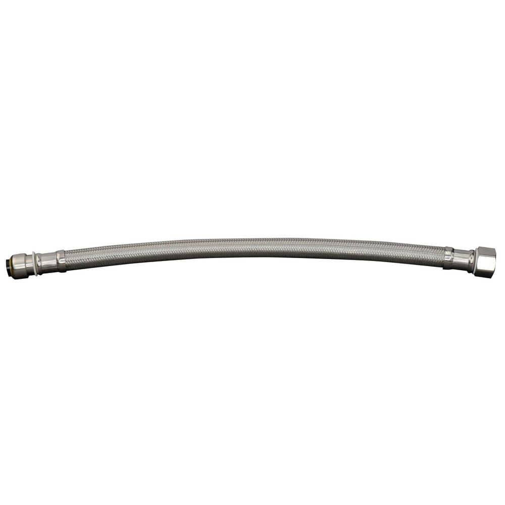 Everbilt 1/2 in. PTC 3/4 in. FIP 18 in. Braided Stainless Steel Water Heater Connector (2)
