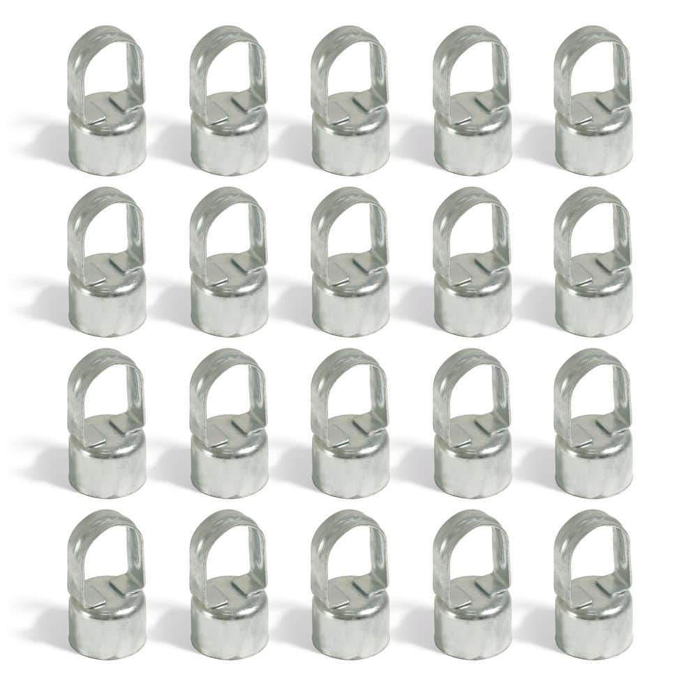 Fencer Wire 1-7/8 in. Chain Link Fence Silver Galvanized Steel Eye Top Rail Cap for Line Post (Pack of 20) (1)