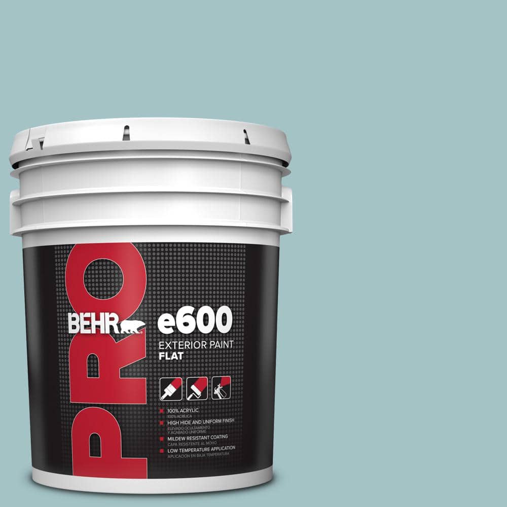 BEHR PRO 5 gal. #510E-3 Ocean Kiss Flat Exterior Paint