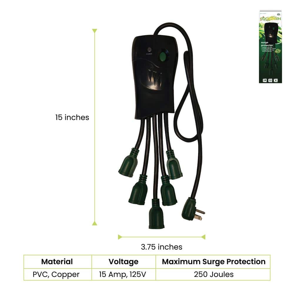 GoGreen Power 5 Outlet Octopus Surge Protector (2)