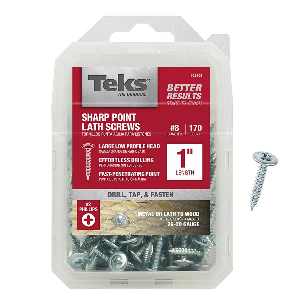 Teks 8 x 1 in. Phillips Truss Head Sharp Point Lath Screws (170-Pack) (2)