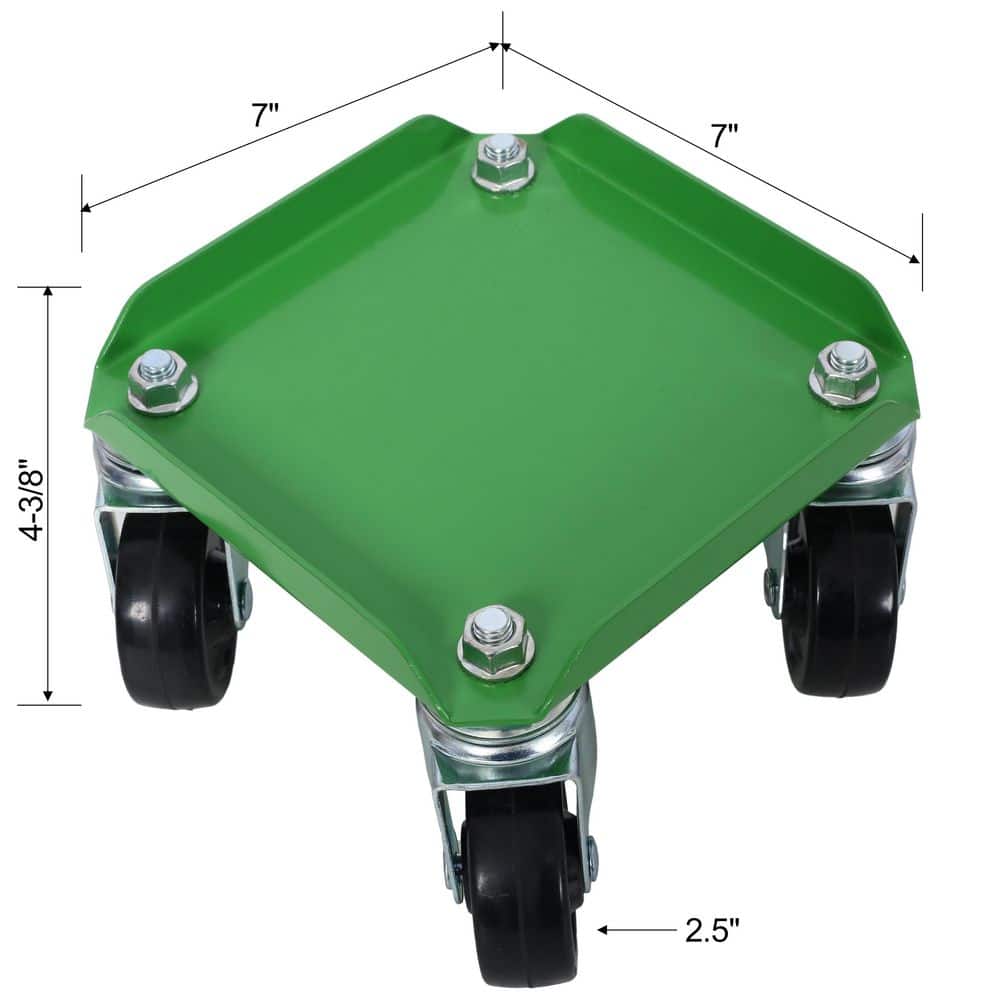 Amucolo 1500 lbs. Capacity Green Heavy Duty Snowmobile Dolly with 2.5 in. Swivel Casters (3)