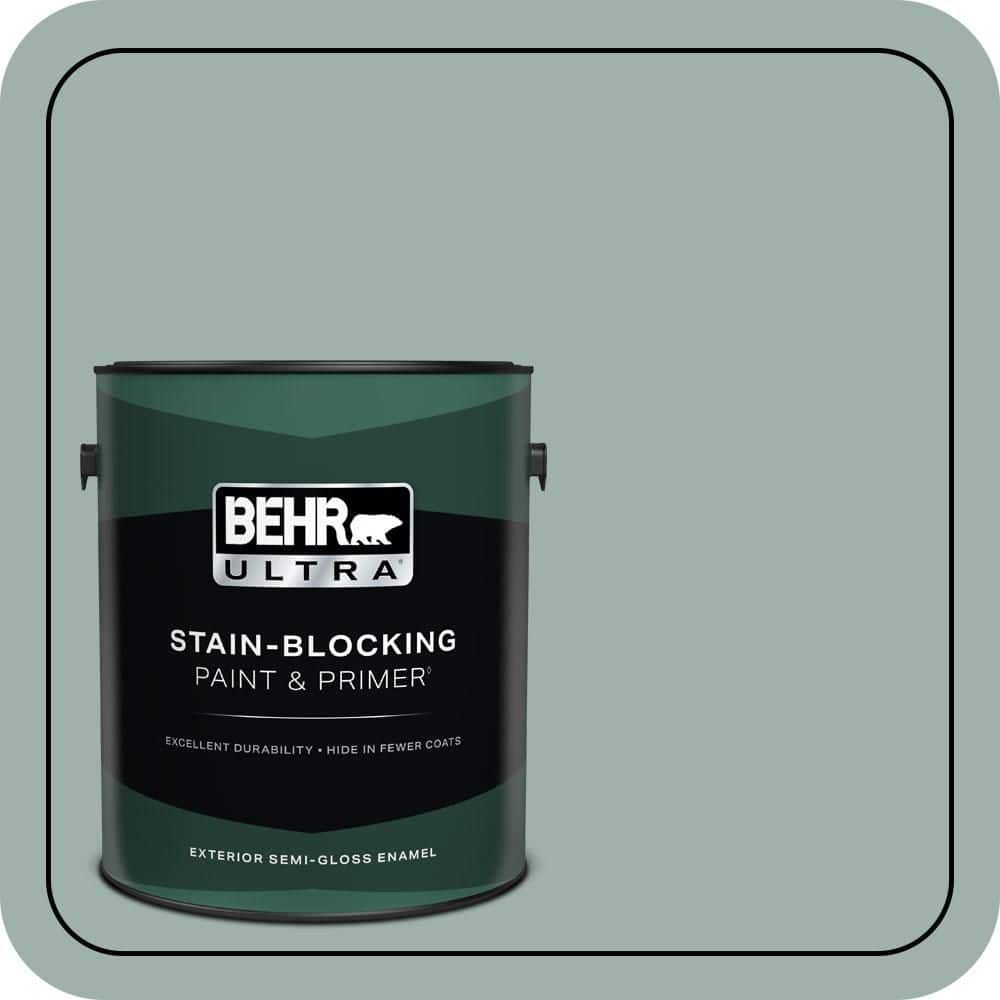 BEHR ULTRA 1 gal. #N430-3 Garden Vista Semi-Gloss Enamel Exterior Paint & Primer