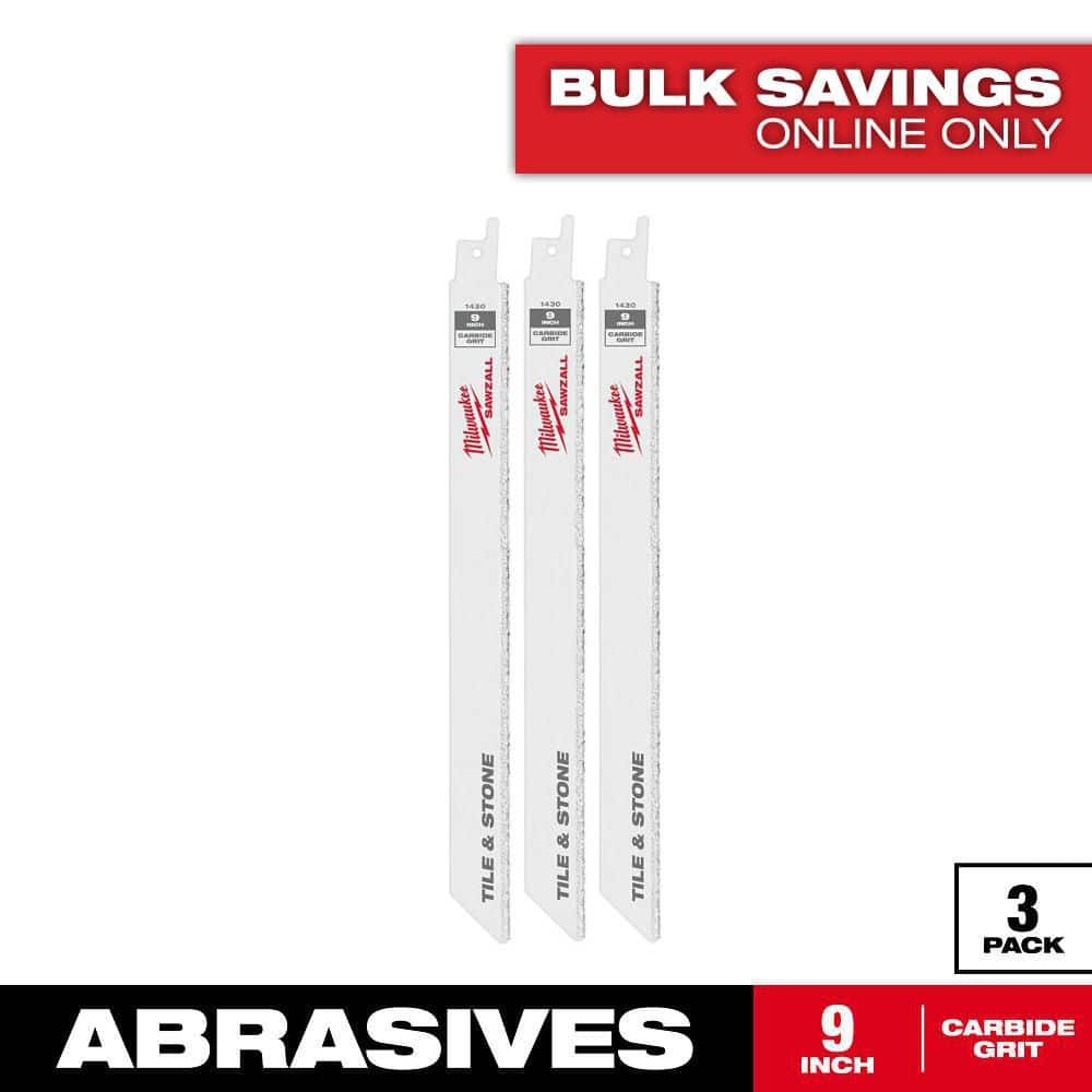 Milwaukee 9 in. Carbide Grit SAWZALL Reciprocating Saw Blades (3-Pack) (1)