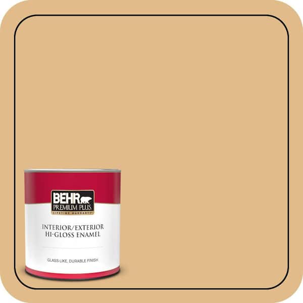 BEHR PREMIUM PLUS 1 gal. #M280-4 Royal Gold Semi-Gloss Enamel Low Odor Interior Paint & Primer (2)