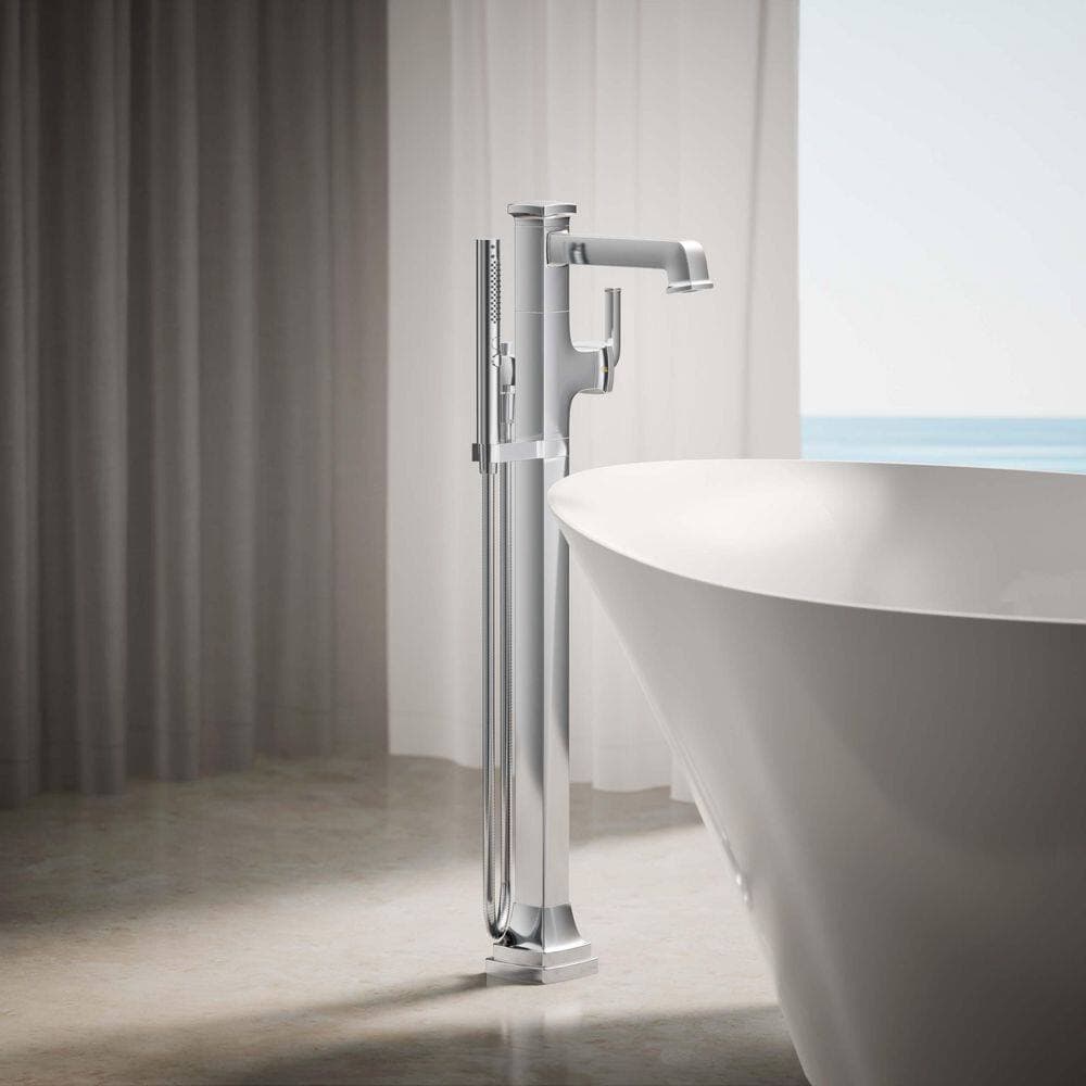 KOHLER Riff Single-Handle Claw Foot Tub Faucet with Handshower in Polished Chrome (2)