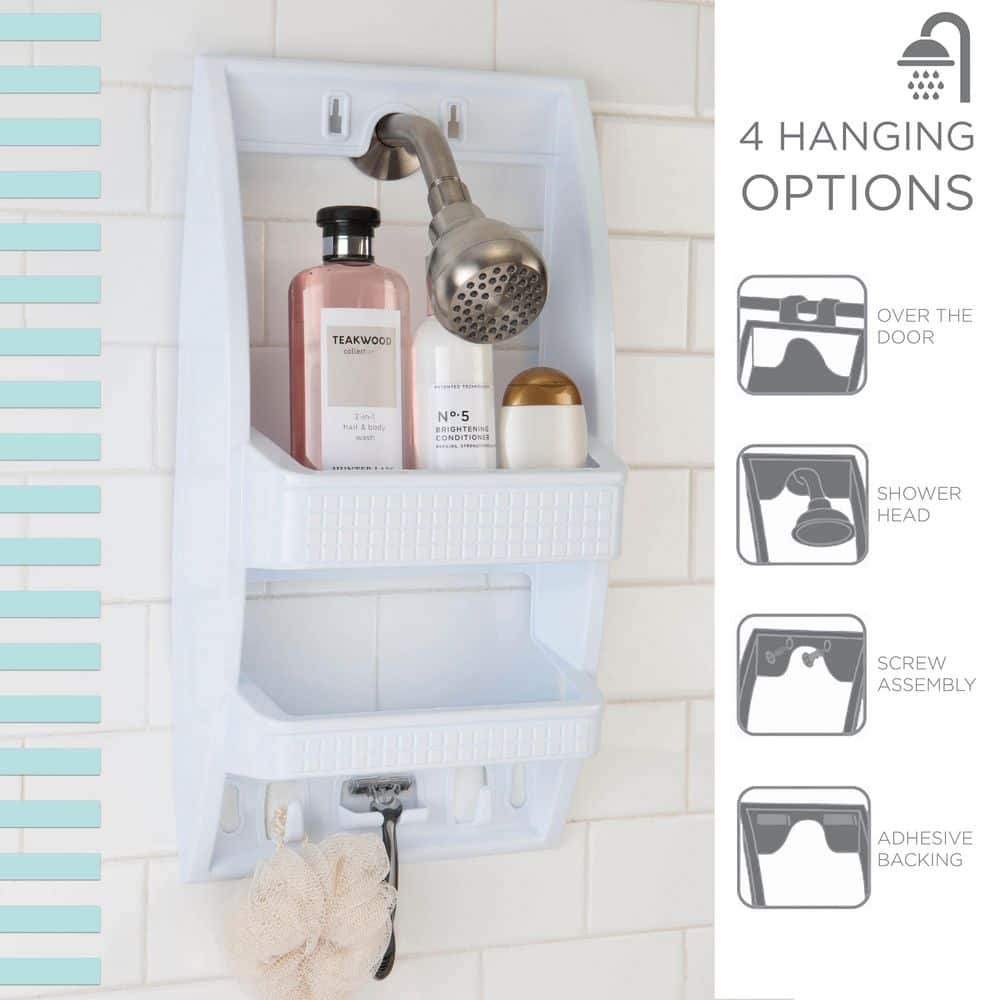 Bath Bliss Multi Hanging Option Shower Caddy in White (3)