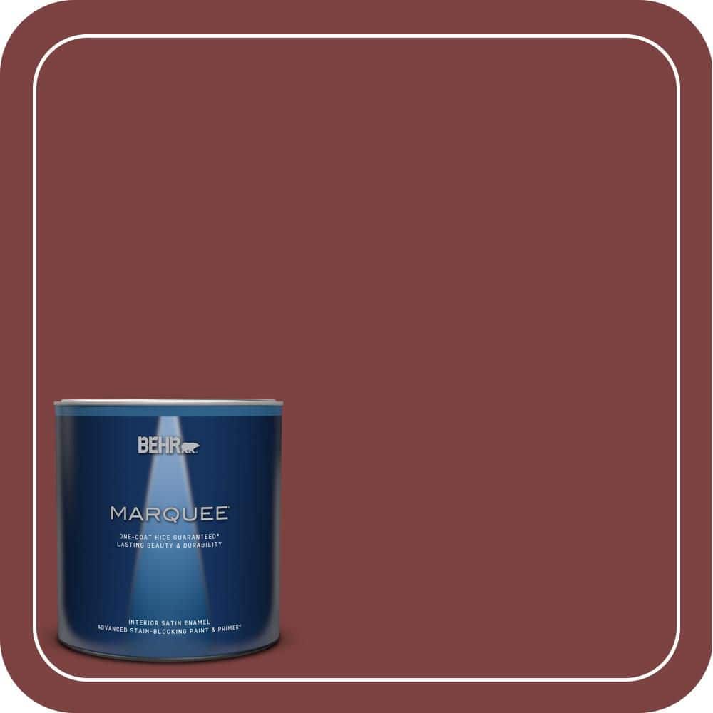 BEHR MARQUEE 1 qt. #PPH-67 Red Wine Satin Enamel Interior Paint & Primer