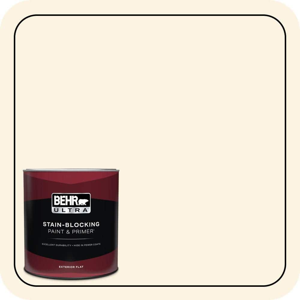 BEHR ULTRA 1 qt. #PWN-31 Candlelight Ivory Flat Exterior Paint & Primer