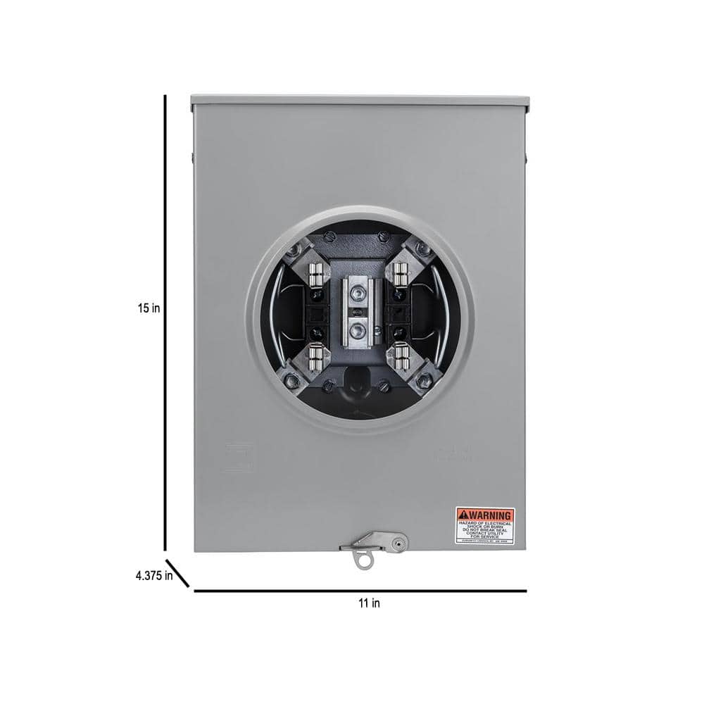 Square D 200 Amp Ringless Overhead/Underground Steel Meter Socket with Meter Equipment Group Label (2)
