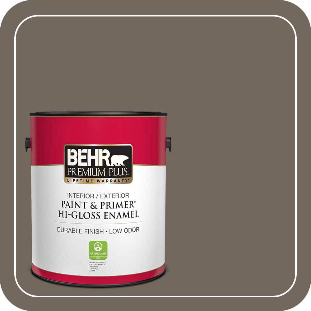 BEHR PREMIUM PLUS 1 gal. #T16-20 Opus Hi-Gloss Enamel Interior/Exterior Paint & Primer