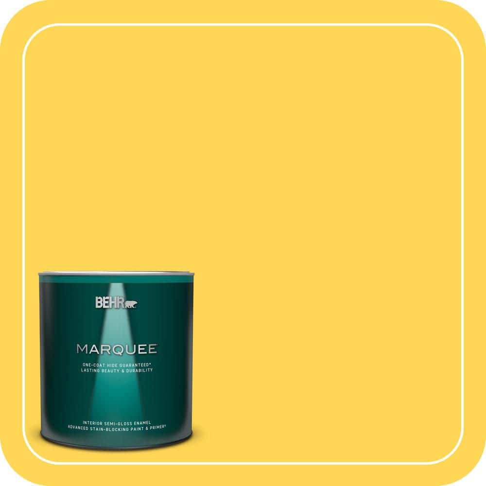 BEHR MARQUEE 1 qt. #P300-6 Buzz-in Semi-Gloss Enamel Interior Paint & Primer