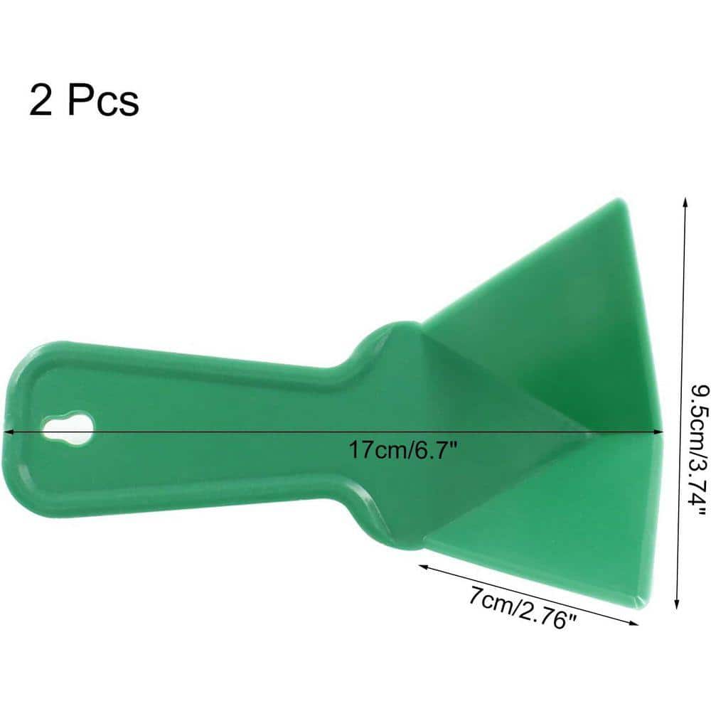 KIWDZFU 2 Piece Green Plastic Drywall Corner Scraper 17 x 9.5 cm Plastic Trowel Tool for Floor Wall Ceramic 2-Pack (2)