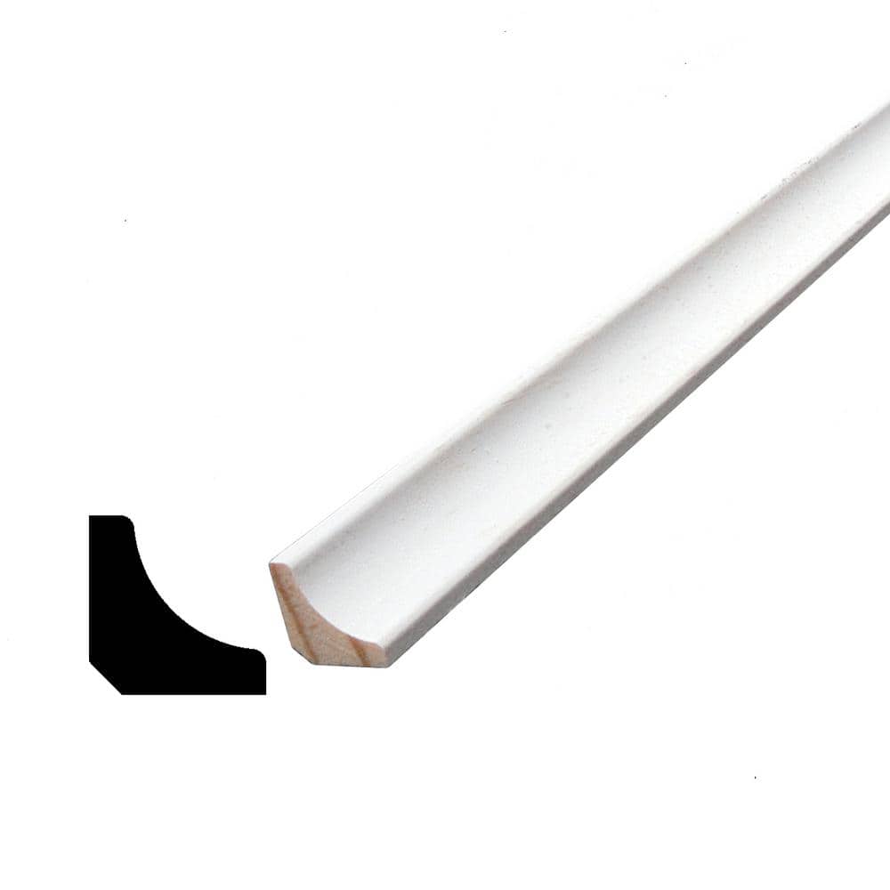 Alexandria Moulding 1/2 in. D x 1/2 in. W x 96 in. L Pine Wood Finger-Joint Cove Drip Cap Moulding Pack (10-Pack) (1)