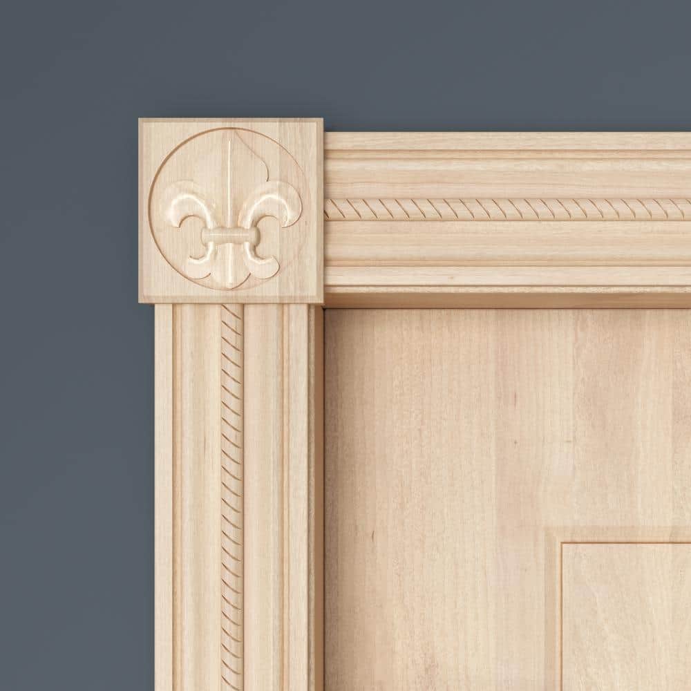 Ornamental Mouldings 1433-7 1/2 in. x 3 in. x 84 in. White Hardwood Embossed Rope Casing Moulding (2)