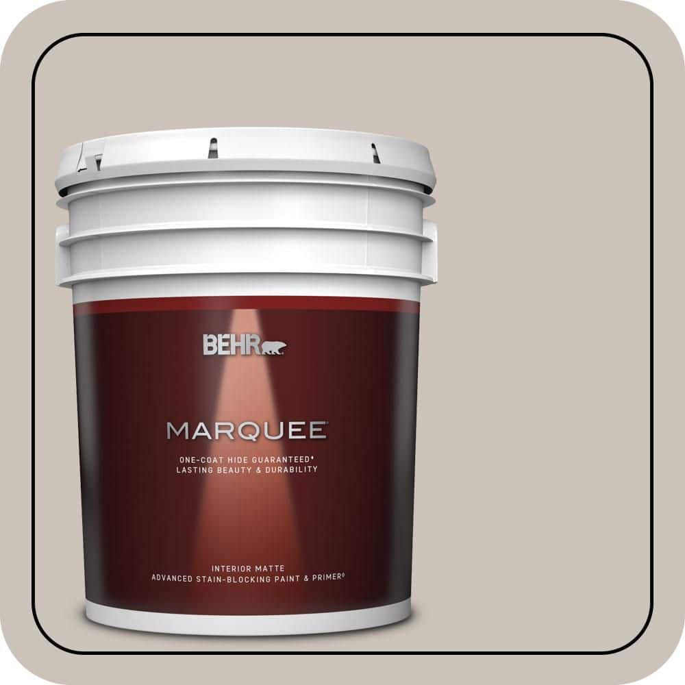 BEHR MARQUEE 5 gal. #N200-2 Doeskin Gray Matte Interior Paint & Primer