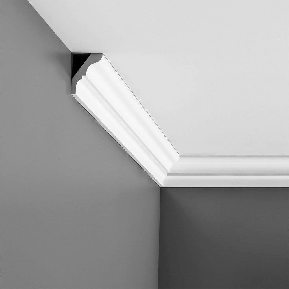 ORAC DECOR 1-1/2 in. x 2-1/8 in. x 78-3/4 in. Primed White Plain Polystyrene Crown Moulding (5-Pack) (3)