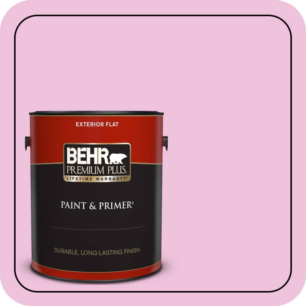 BEHR PREMIUM PLUS 1 gal. #P120-1 Starlet Pink Flat Exterior Paint & Primer