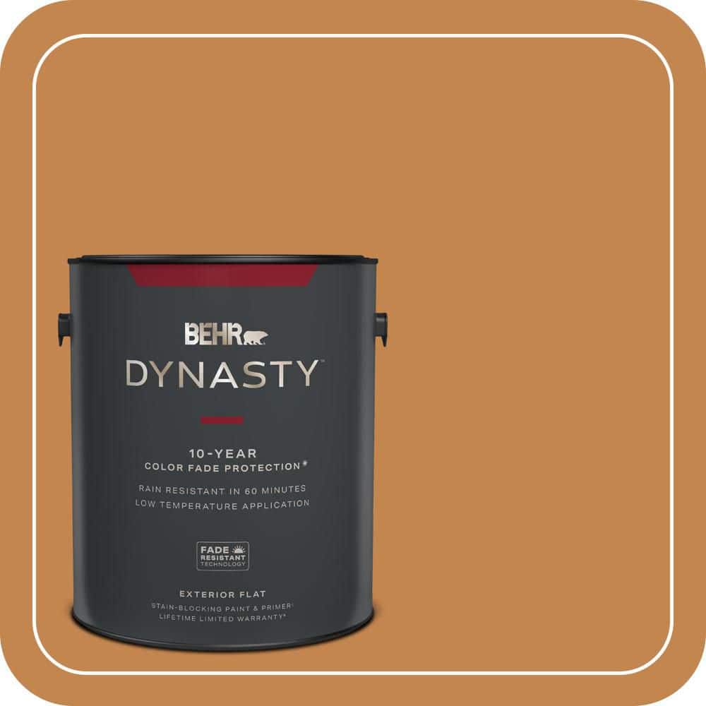BEHR DYNASTY 1 gal. #PPU4-03 Butter Rum Flat Exterior Stain-Blocking Paint & Primer