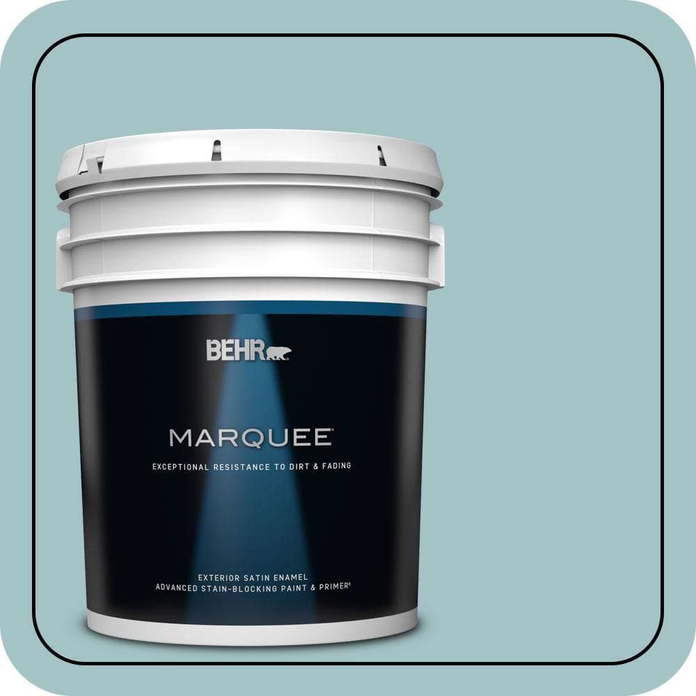 BEHR MARQUEE 5 gal. #510E-3 Ocean Kiss Satin Enamel Exterior Paint & Primer