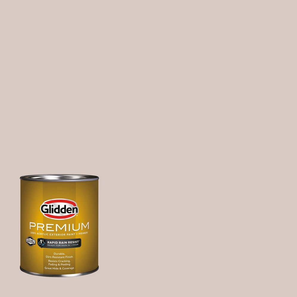 Glidden Premium 1 qt. PPG1017-2 First Kiss Flat Exterior Latex Paint