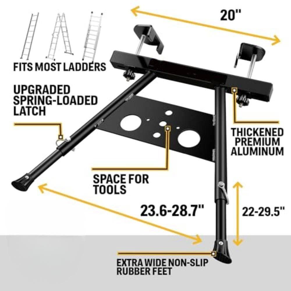 Helhom Extension Ladder Stabilizer, Safety Stability Aviation Grade Aluminium, Adjustable Length 22-29.5 in. Ladder Stabilizer (2)