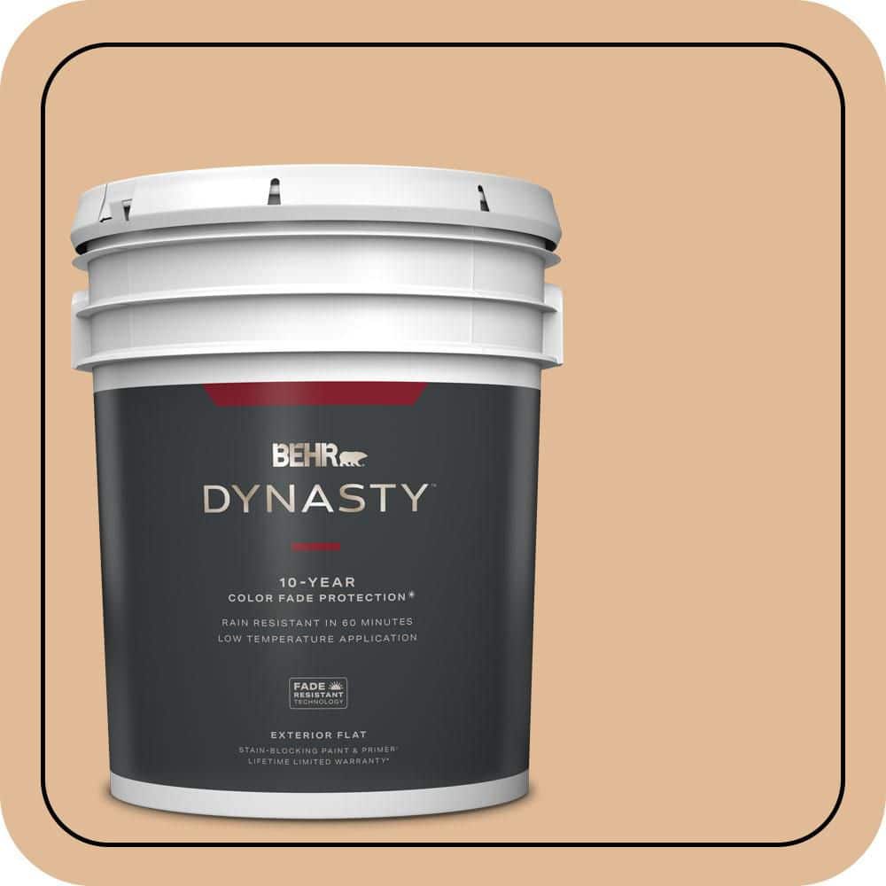 BEHR DYNASTY 5 gal. #S250-3 Honey Nougat Flat Exterior Stain-Blocking Paint & Primer