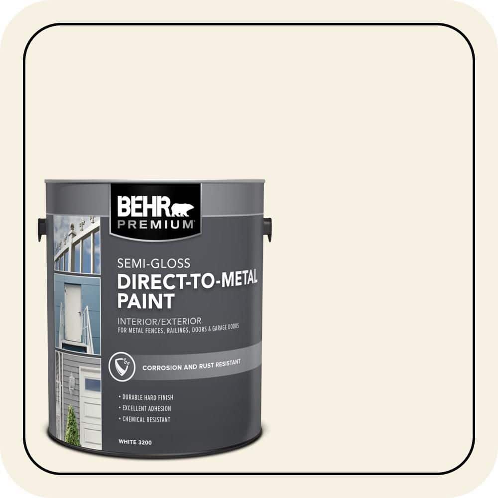 BEHR PREMIUM 1 gal. #OR-W14 White Veil Semi-Gloss Direct to Metal Interior/Exterior Paint (1)
