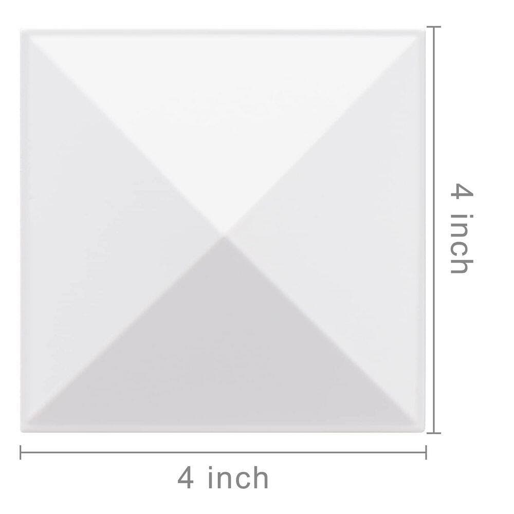 NVNOO 3.5 in. x 3.5 in. Matte Black Aluminum Pyramid Fences Post Caps for 4 in. x 4 in. Top Rail Wood Posts, White (12-Pack) (3)