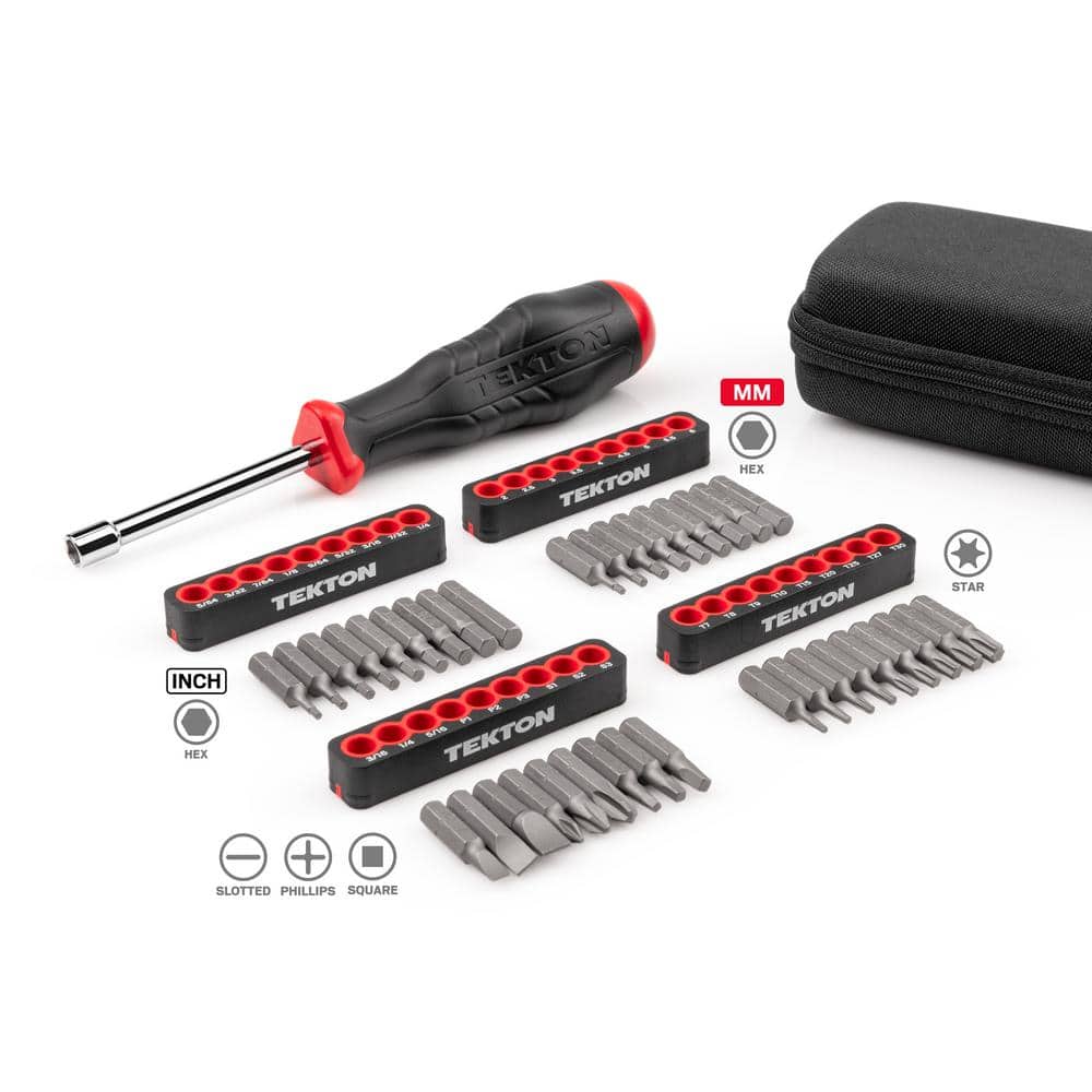 TEKTON 1/4 in. Bit Screwdriver and Bit Set with Case (37-Piece) (3)