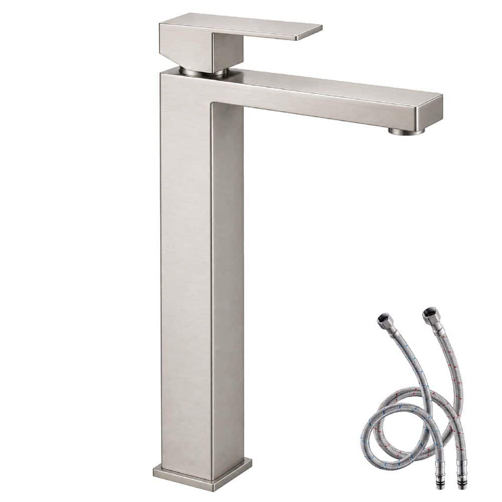 ATKING Single Handle Single Hole Vessel Sink Faucet Bathroom Sink Faucet in Spot Resistant Brushed Nickel (1)