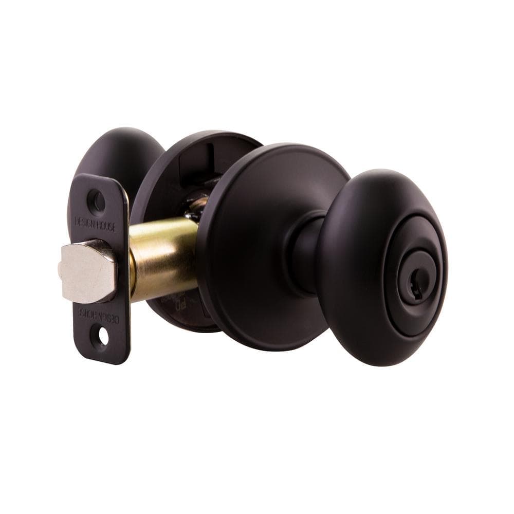 Design House Egg Matte Black Keyed Entry Door Knob