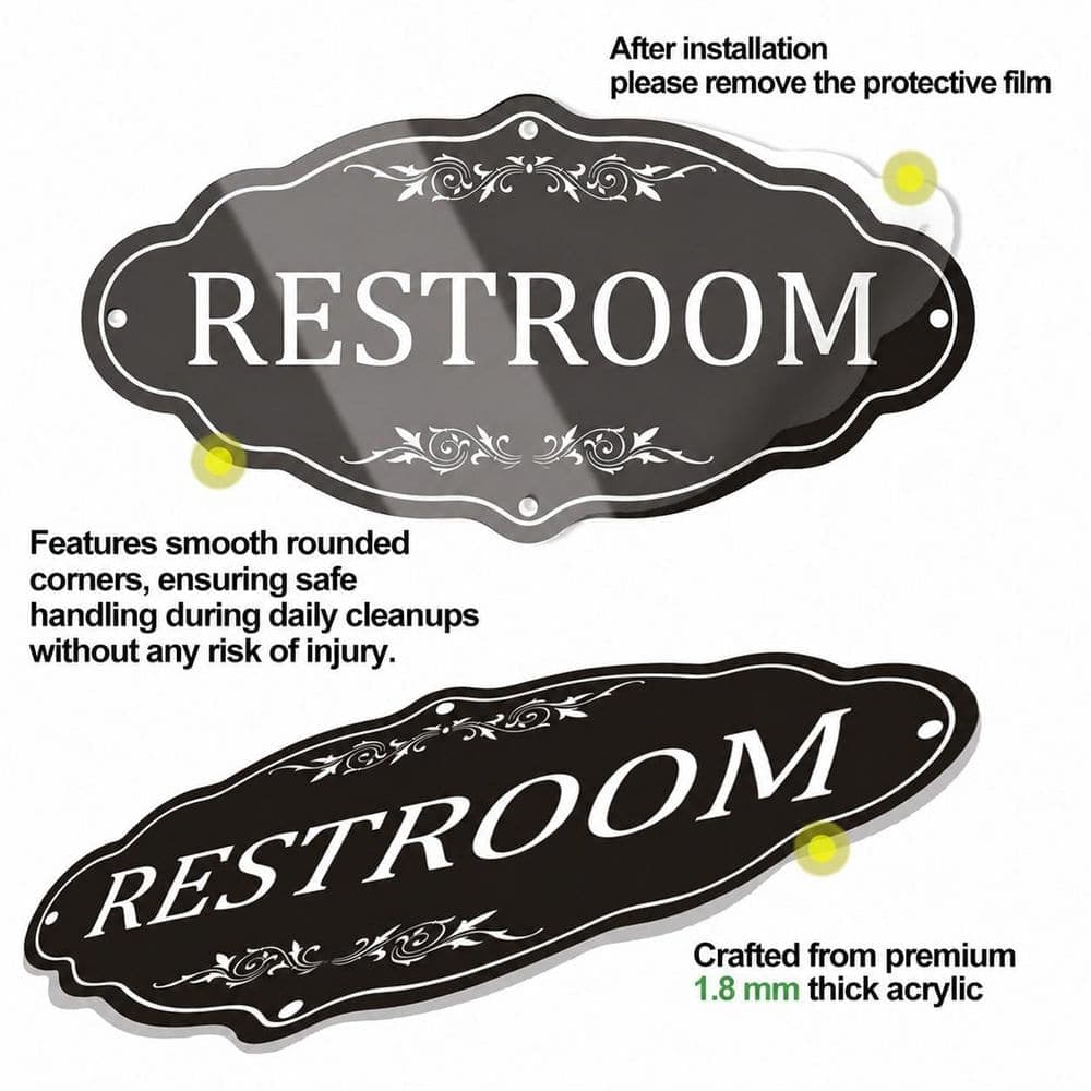 LAIFUCAM 2 Pack 7.9 x 4 in. Acrylic Waterproof Self-Adhesive Restroom Door Signs for Home Office Business Unisex (2)