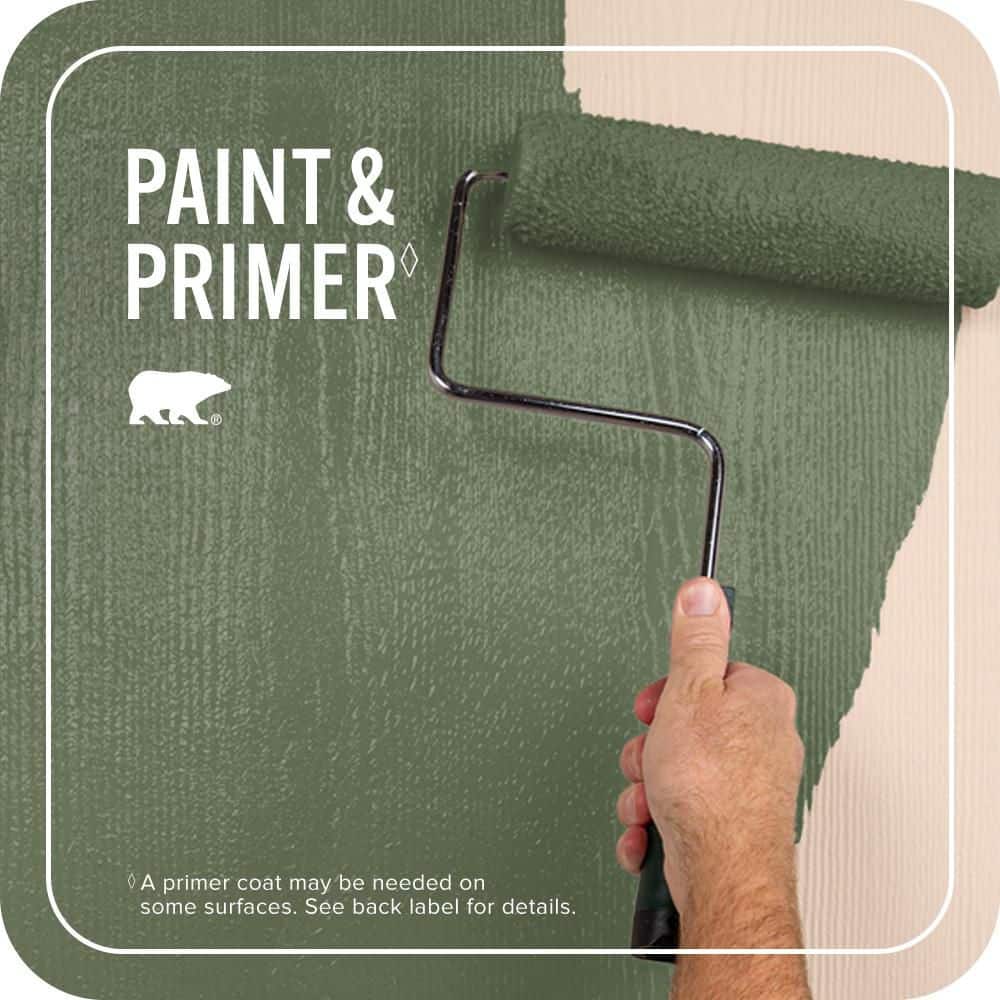 BEHR PREMIUM PLUS 1 gal. #PMD-46 French Tarragon Satin Enamel Exterior Paint & Primer (3)