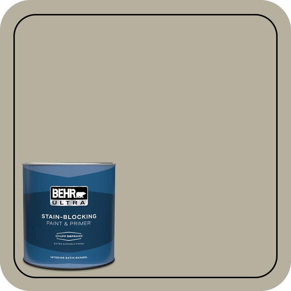 BEHR ULTRA 1 qt. #QE-35 Stone Walkway Extra Durable Satin Enamel Interior Paint & Primer