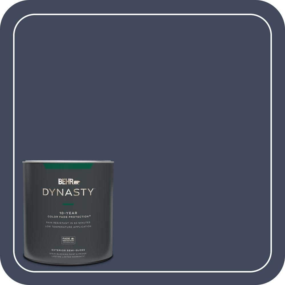 BEHR DYNASTY 1 qt. #S530-7 Dark Navy Semi-Gloss Exterior Stain-Blocking Paint & Primer