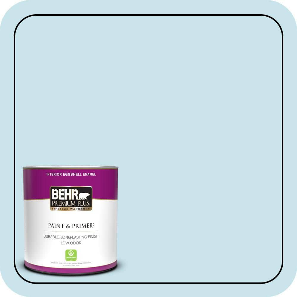 BEHR PREMIUM PLUS 1 qt. #M480-2A Winterscape Eggshell Enamel Low Odor Interior Paint & Primer (1)