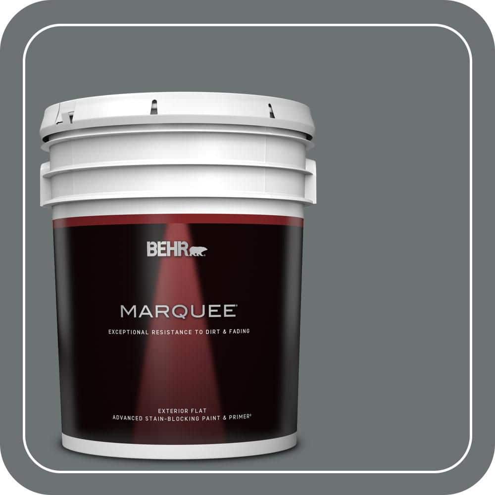 BEHR MARQUEE 5 gal. #MQ5-28 Dawn Gray Flat Exterior Paint & Primer