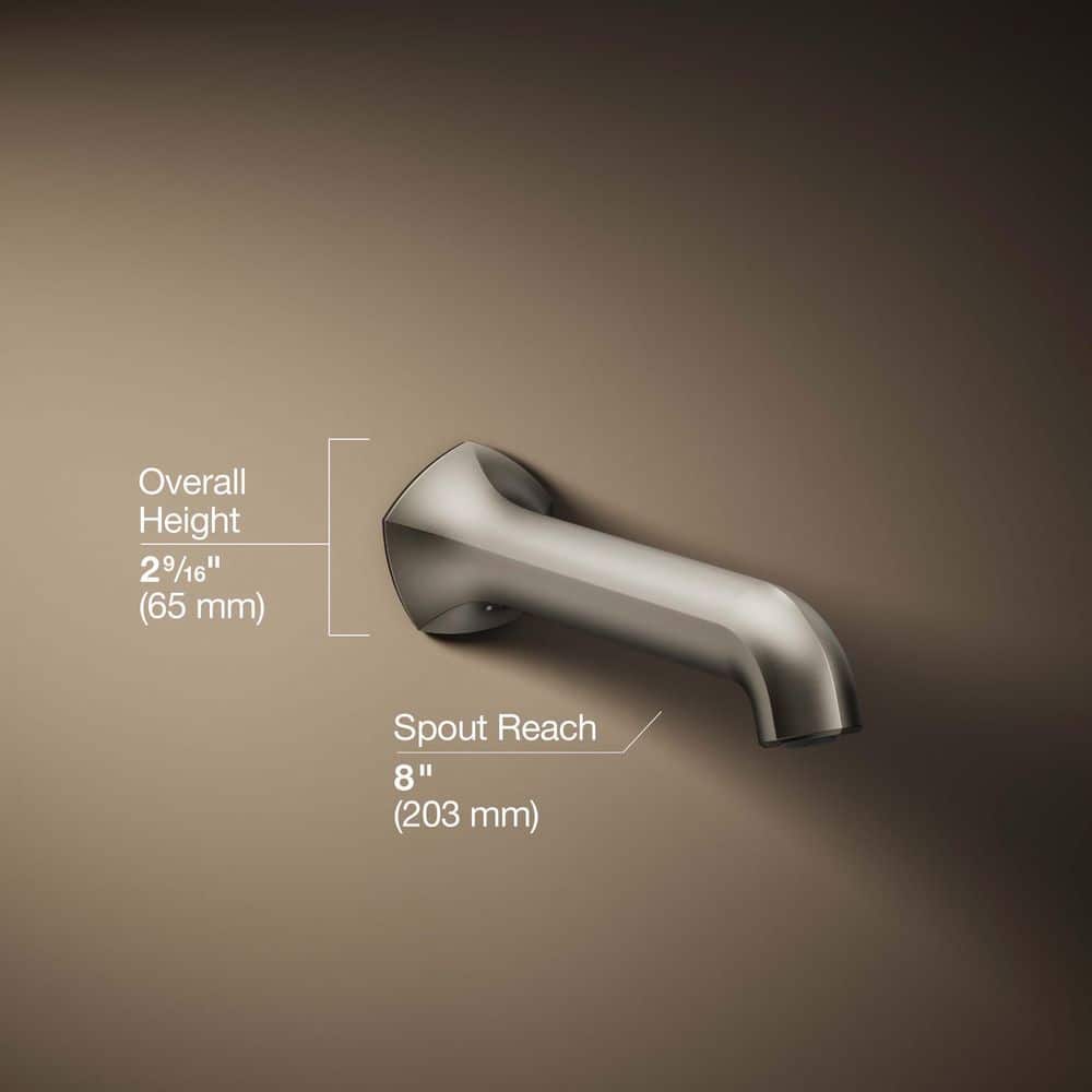 KOHLER Occasion 8 in. Bath Spout Wall-Mount with Straight Design in Vibrant Brushed Nickel (3)