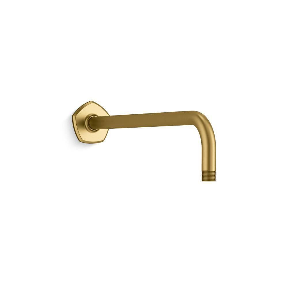 KOHLER Occasion Wall-Mount Rainhead Arm and Flange in Vibrant Brushed Moderne Brass