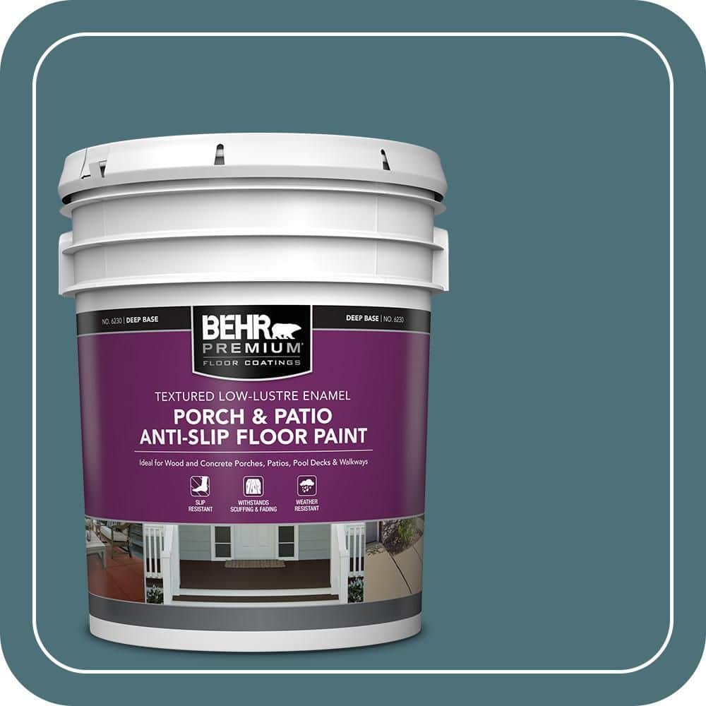 BEHR PREMIUM 5 gal. #S450-6A River Rapids Textured Low-Lustre Enamel Interior/Exterior Porch and Patio Anti-Slip Floor Paint