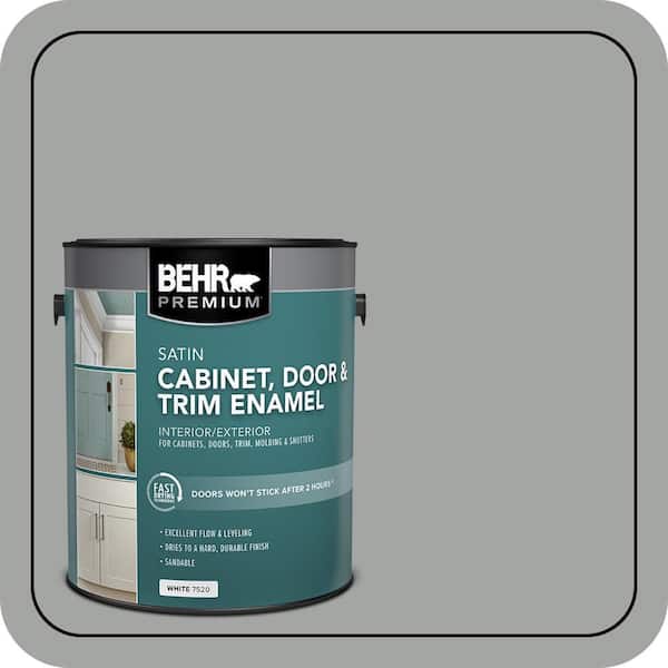 BEHR PREMIUM 1 gal. #PPU25-04 Sharkskin Suit Satin Enamel Interior/Exterior Cabinet, Door & Trim Paint (2)