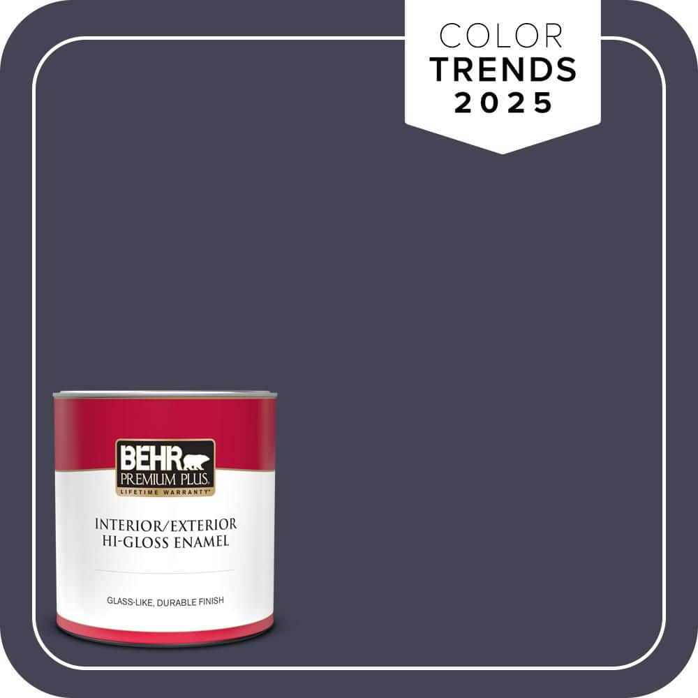 BEHR PREMIUM PLUS 1 qt. #PPU15-19 Black Sapphire Hi-Gloss Enamel Interior/Exterior Paint & Primer (1)