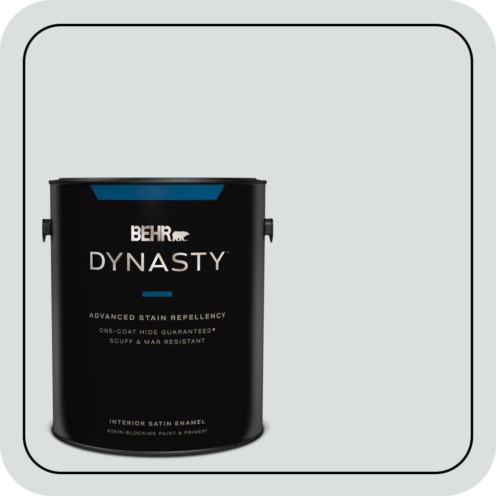 BEHR DYNASTY 1 gal. #MQ3-50 River Veil One-Coat Hide Satin Enamel Stain-Blocking Interior Paint and Primer