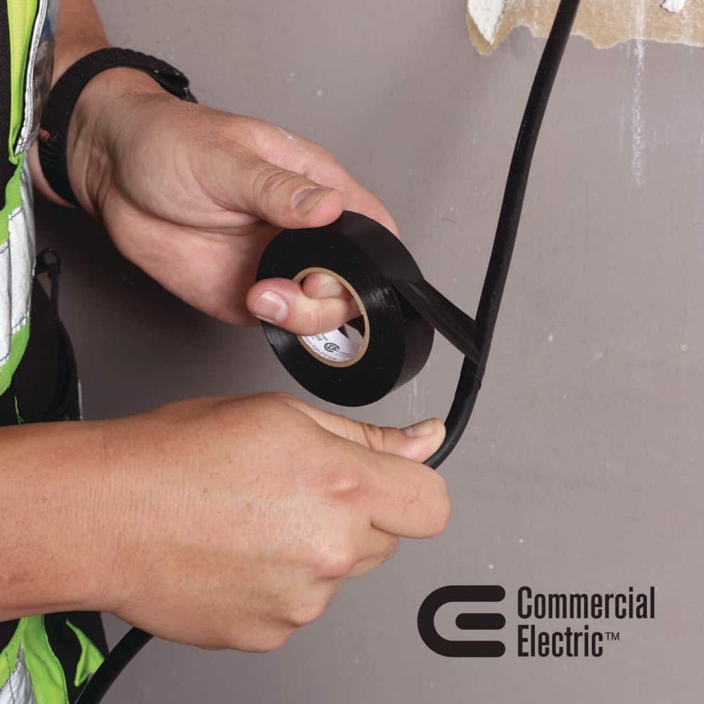 Commercial Electric 3/4 in. x 30 ft. Commercial Carded Electrical Tape, Black (3)