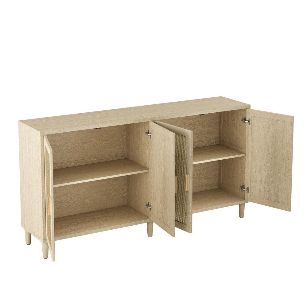 COWLOWN 70.08 in. W x 15.75 in. D x 35.04 in. H Bathroom Brown Linen Cabinet (1)