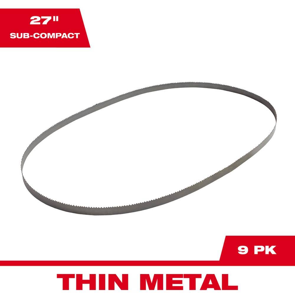 Milwaukee 27 in 18 TPI Sub Compact Bi-Metal Band Saw Blade (9-Pack) For M12 Bandsaw